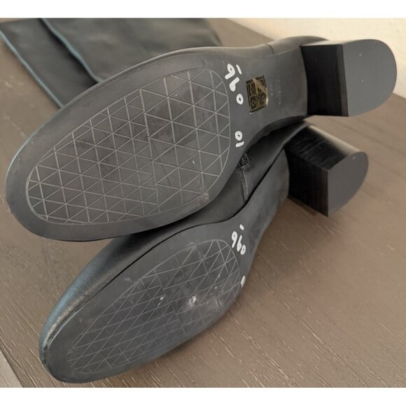 Kurt Geiger Size 9.5 heel boot women's black leather Elmer knee High eagle 40.5 - Picture 16 of 16